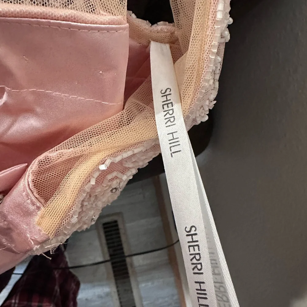 Sherri Hill Blush Sequin Crop Top - Picture 4 of 5
